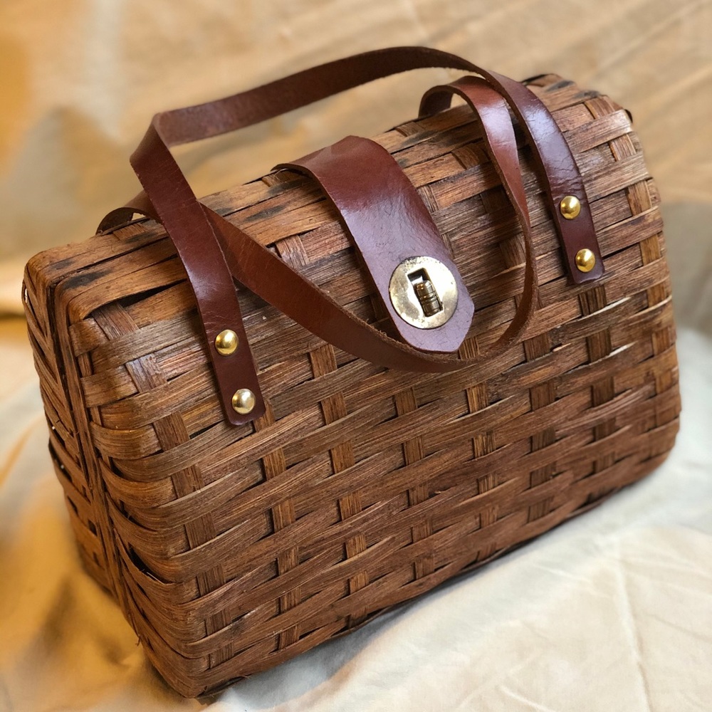 Handmade Vintage Wicker Basket Purse